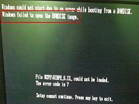 windows failed to open the ramdisk image