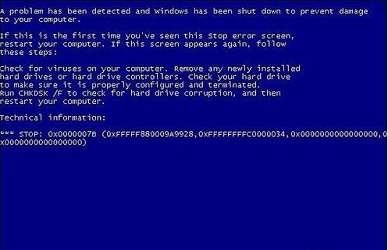 u启动u盘装win7系统时为何出现蓝屏问题