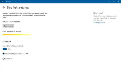 Win10低蓝光模式发布  护眼上网两不误