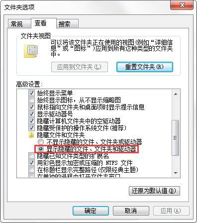 隐藏文件和文件夹