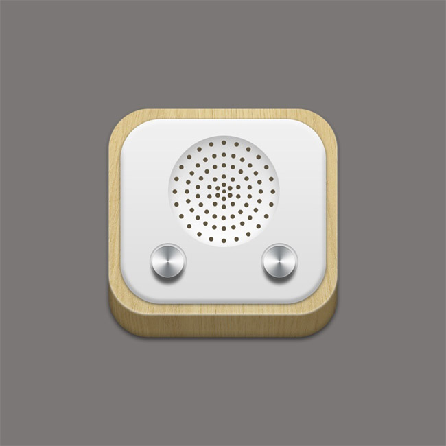 制作精致木质边框音响图标的PS教程